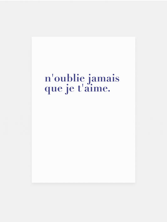 Postcard 'je t'aime'