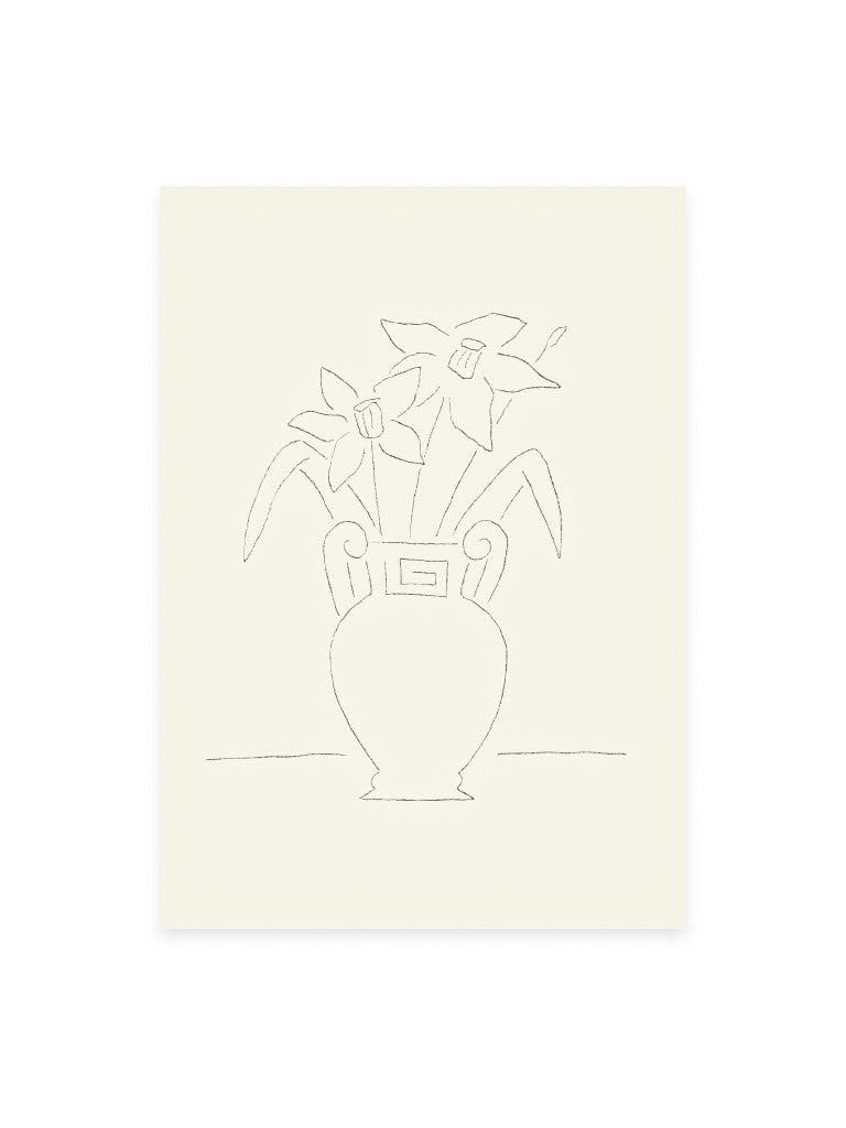 Postcard Daffodils in Vase (Risography)