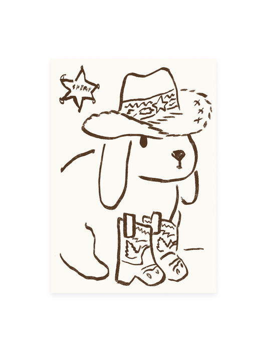 Postcard Sheriff Bunny (Risography)