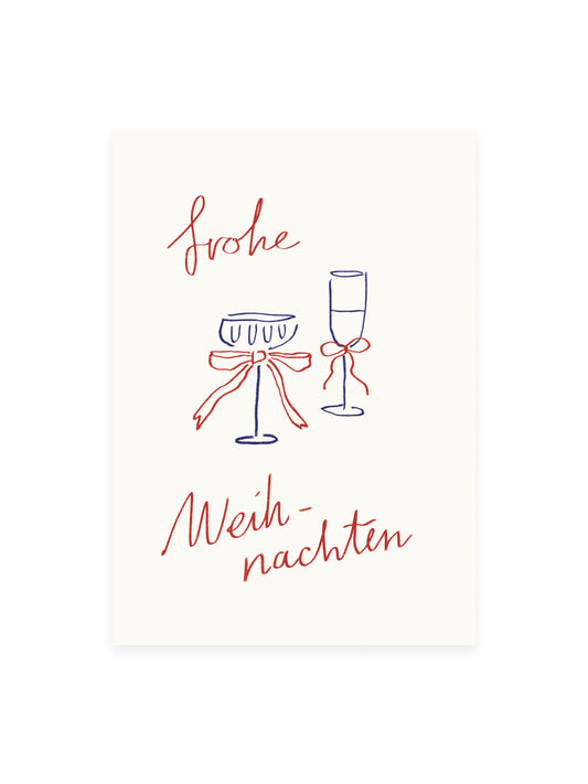 Postcard 'frohe Weihnachten' (risography)