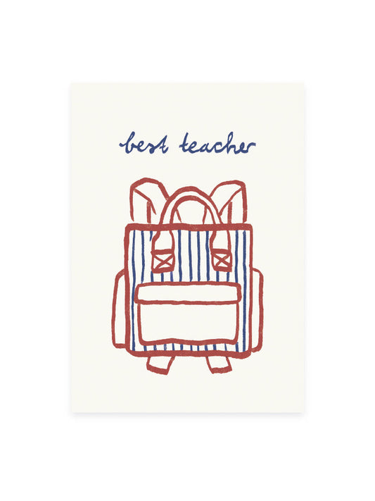 Postcard 'best teacher' (risograph)